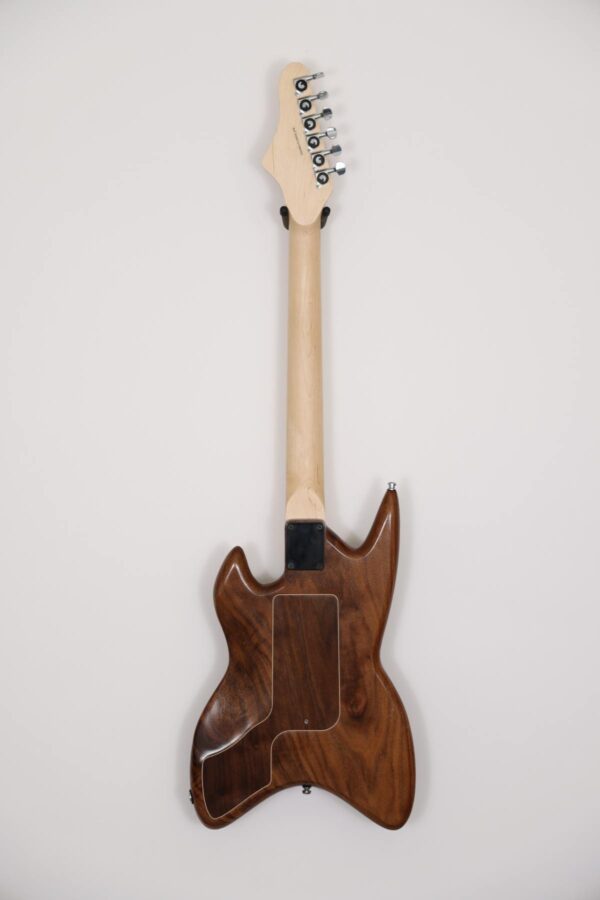 Back view of the molar walnut electric guitar