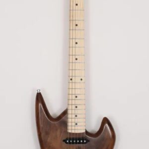 A brown-colored molar walnut electric guitar